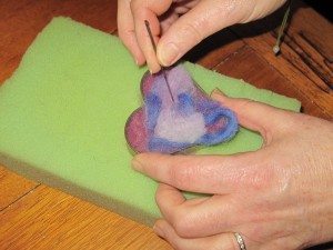 Making Needle Felted Hearts