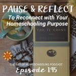 Pause & Reflect to Reconnect with Your Homeschooling Purpose